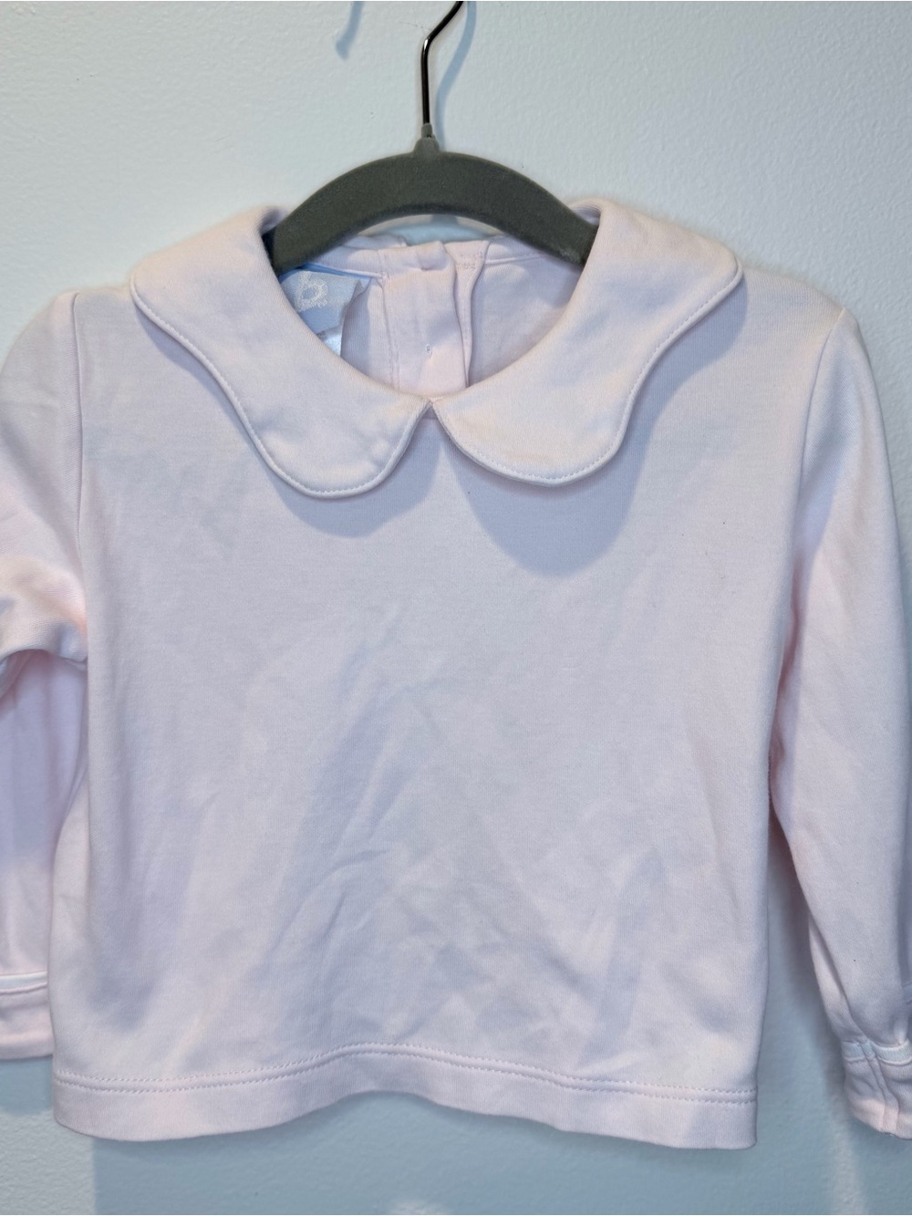 bella bliss Light Pink Peter Pan Collar Long Sleeve Tee